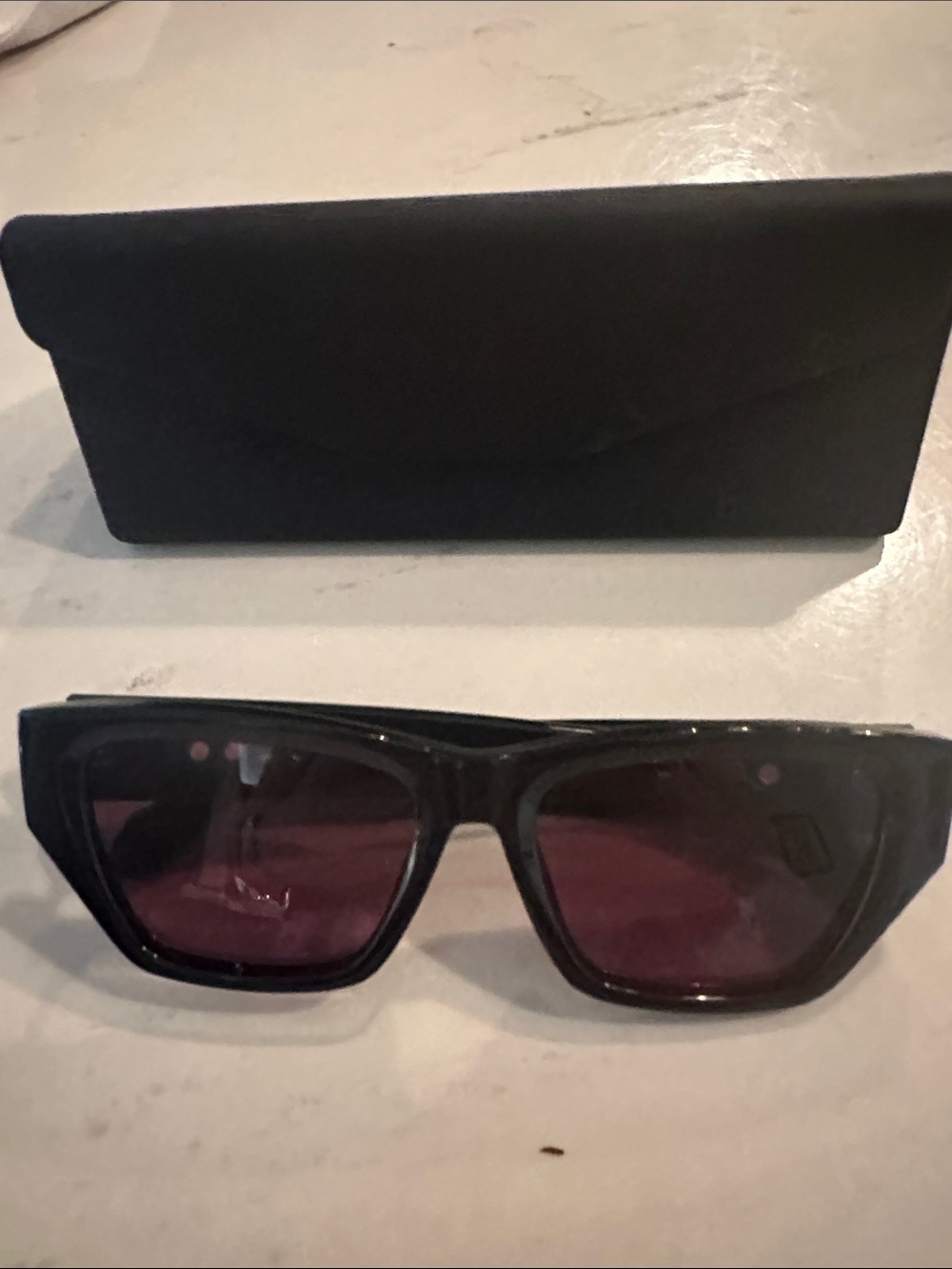Quay Australia Black Frame Sunglasses with Purple Lenses